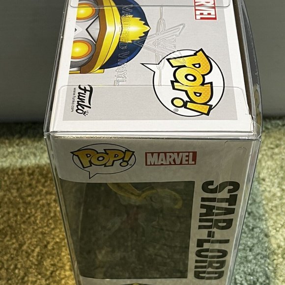 FUNKO POP #395 PX Exclusive Star Lord Figure Free Protector Comic-fest Marvel - Picture 2 of 3